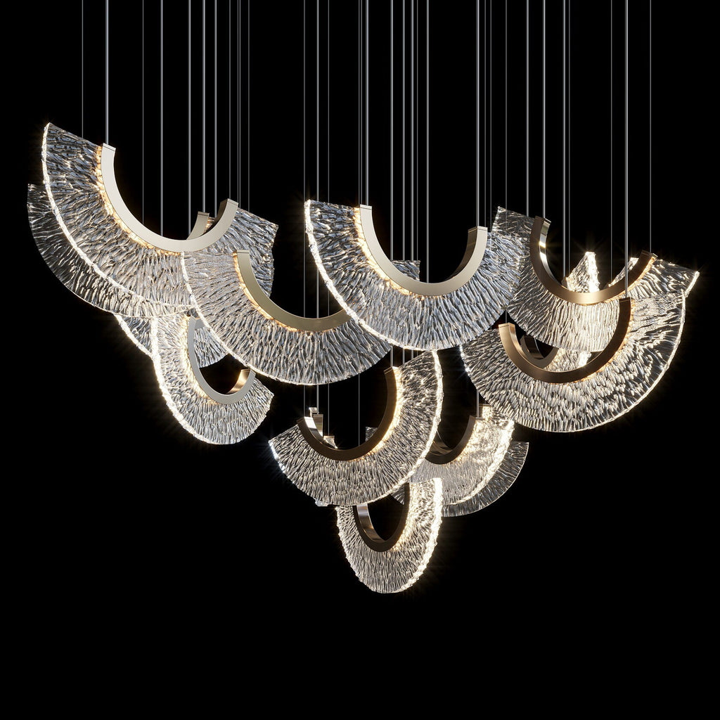 Crystal Fan Arc Chandelier