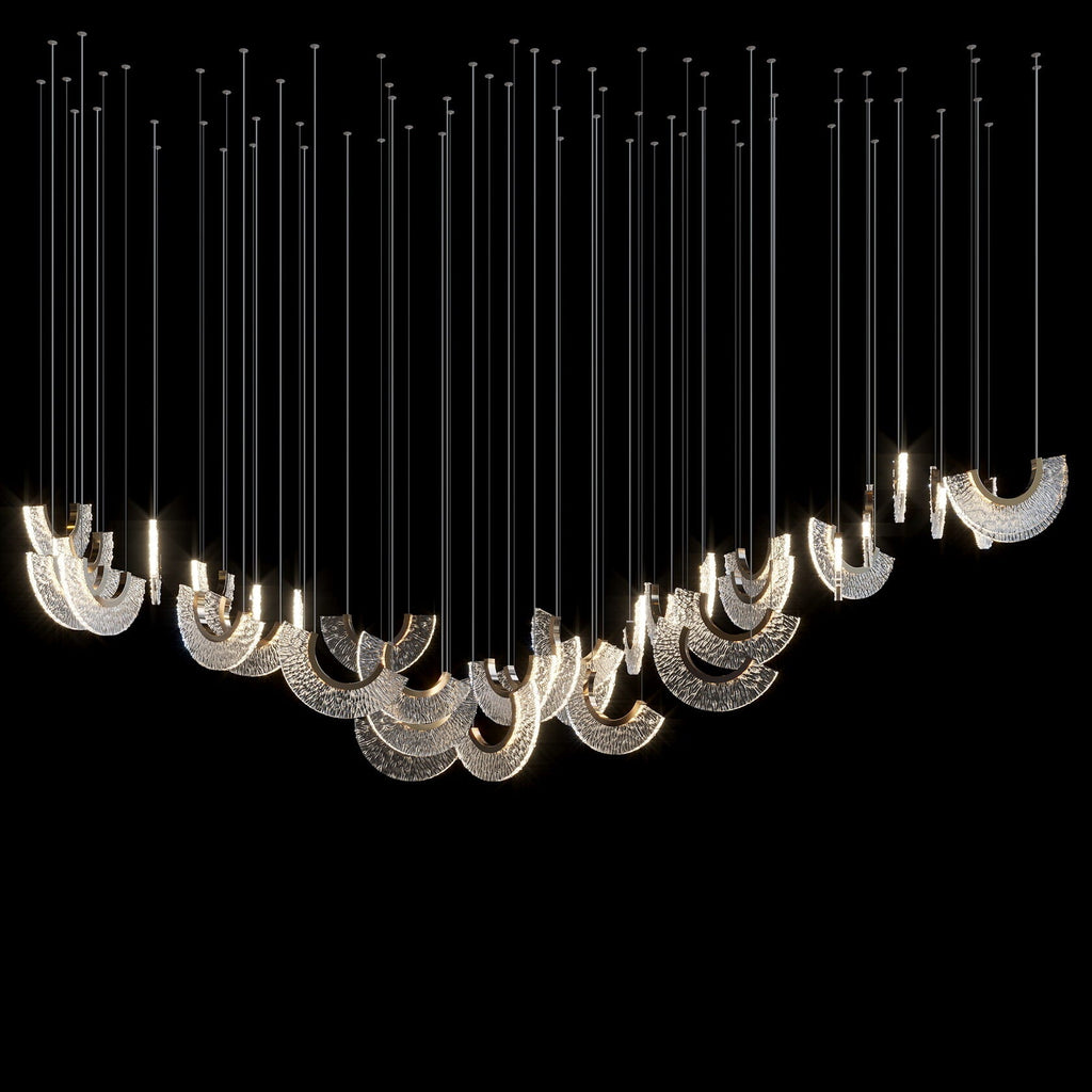 Crystal Fan Arc Chandelier