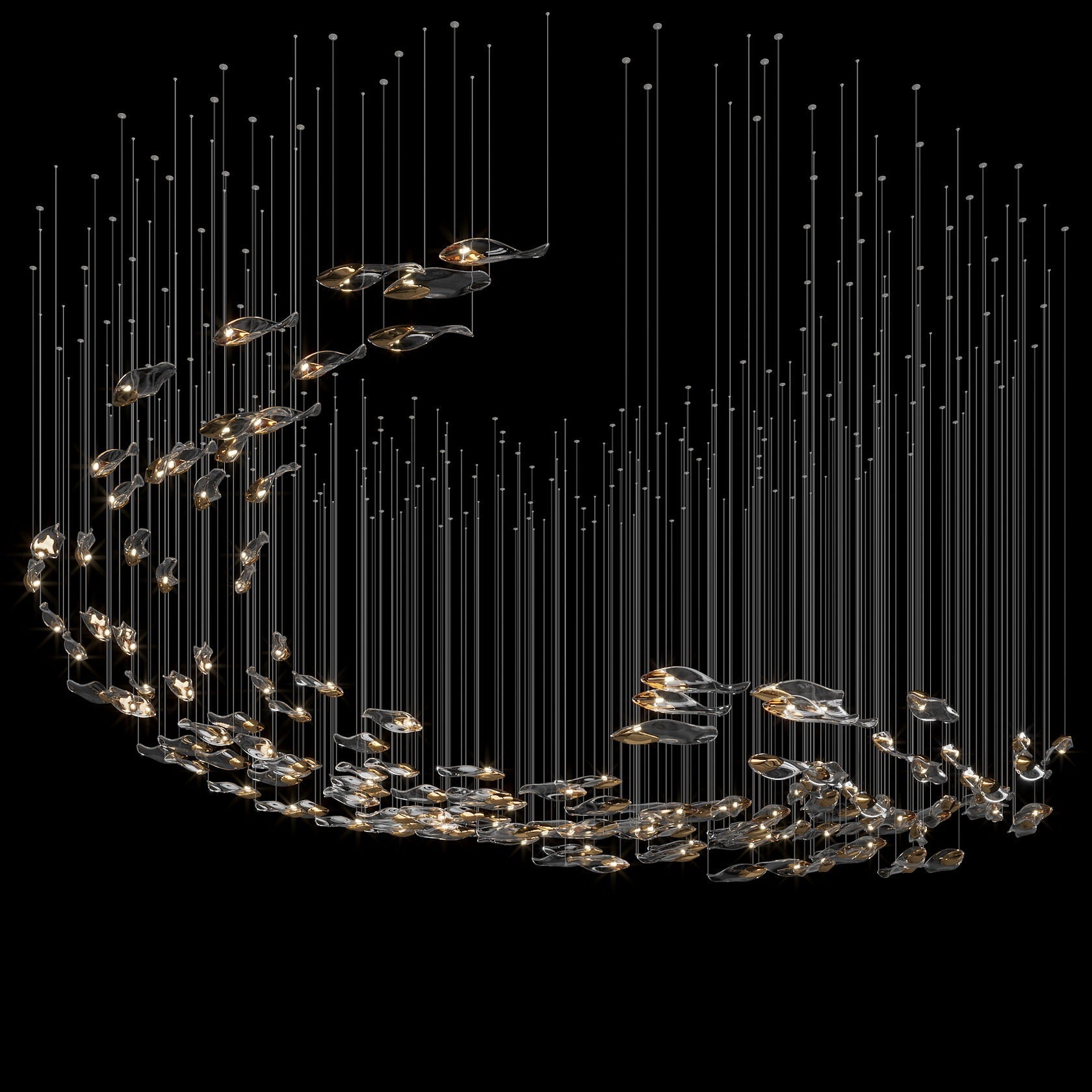 Smoke Glass Current Chandelier