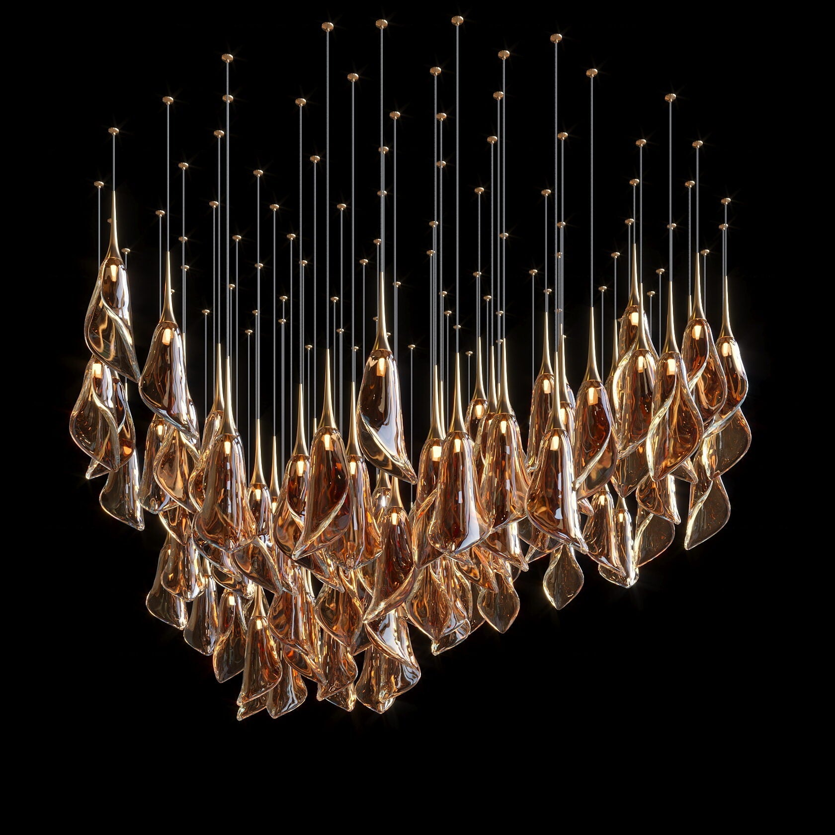 Crystal Petal Drop Chandelier
