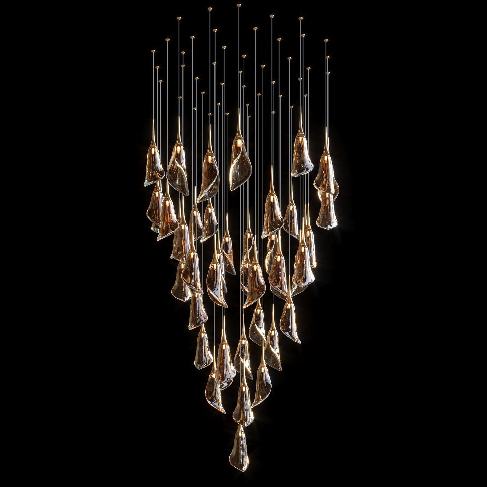 Crystal Petal Drop Chandelier