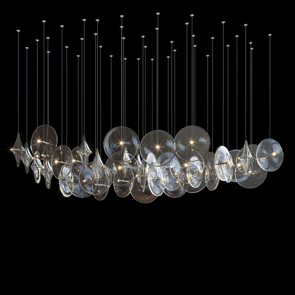 Smoke Glass Disc Cluster Chandelier