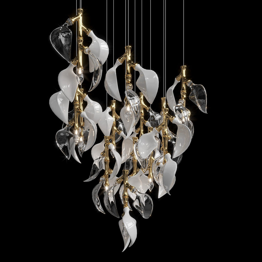 White Calla Cascade Chandelier