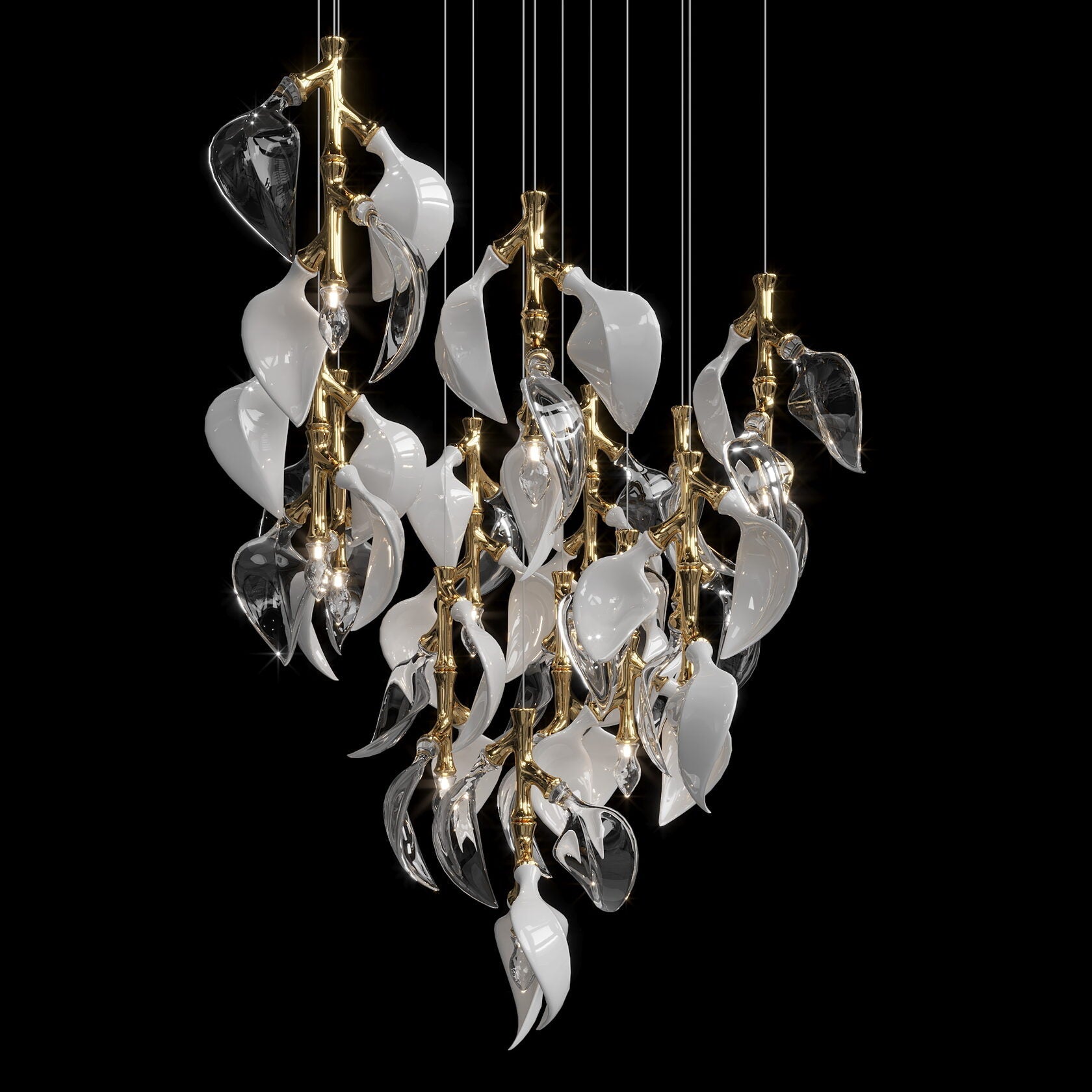 White Calla Cascade Chandelier