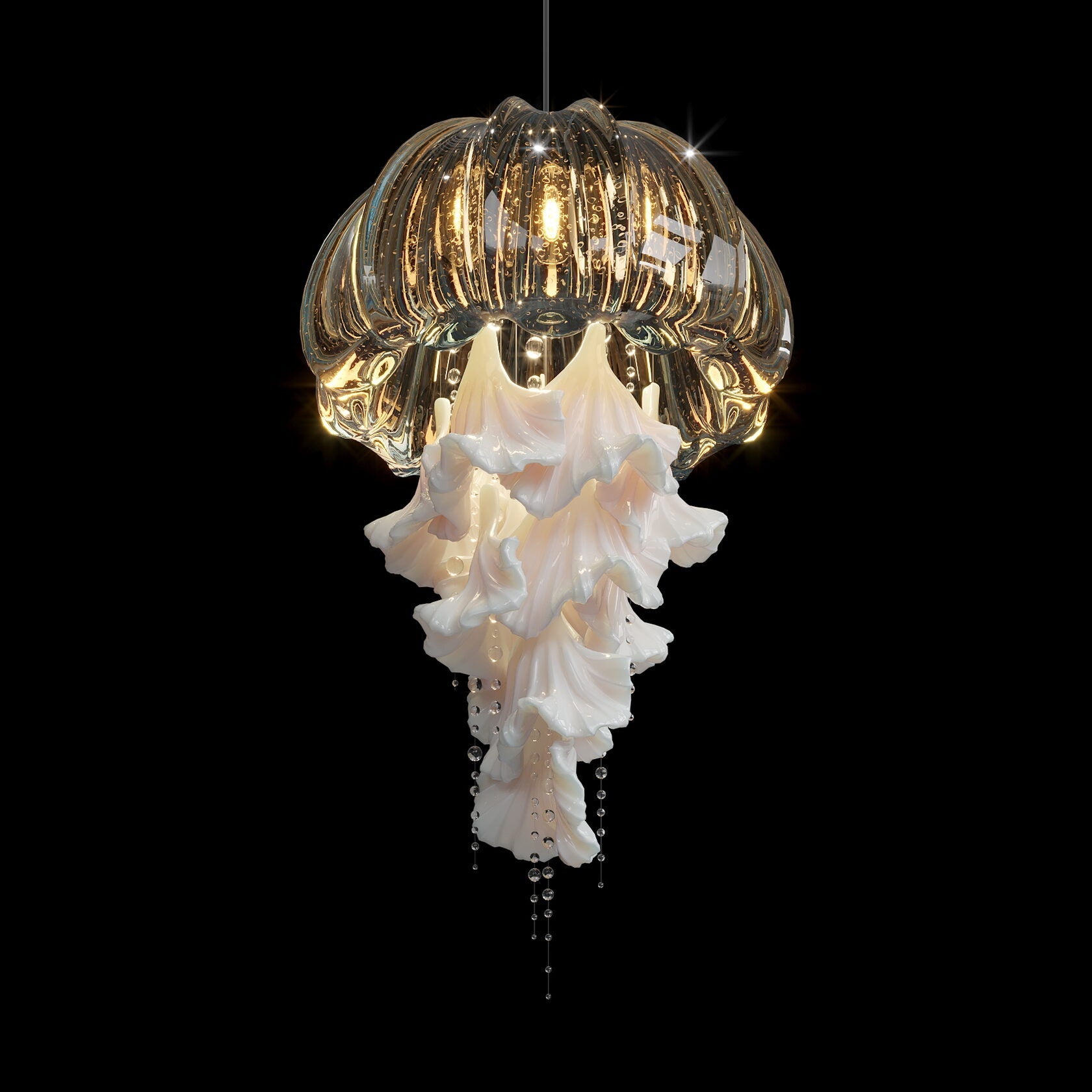Mauve Jellyfish Cascade Chandelier