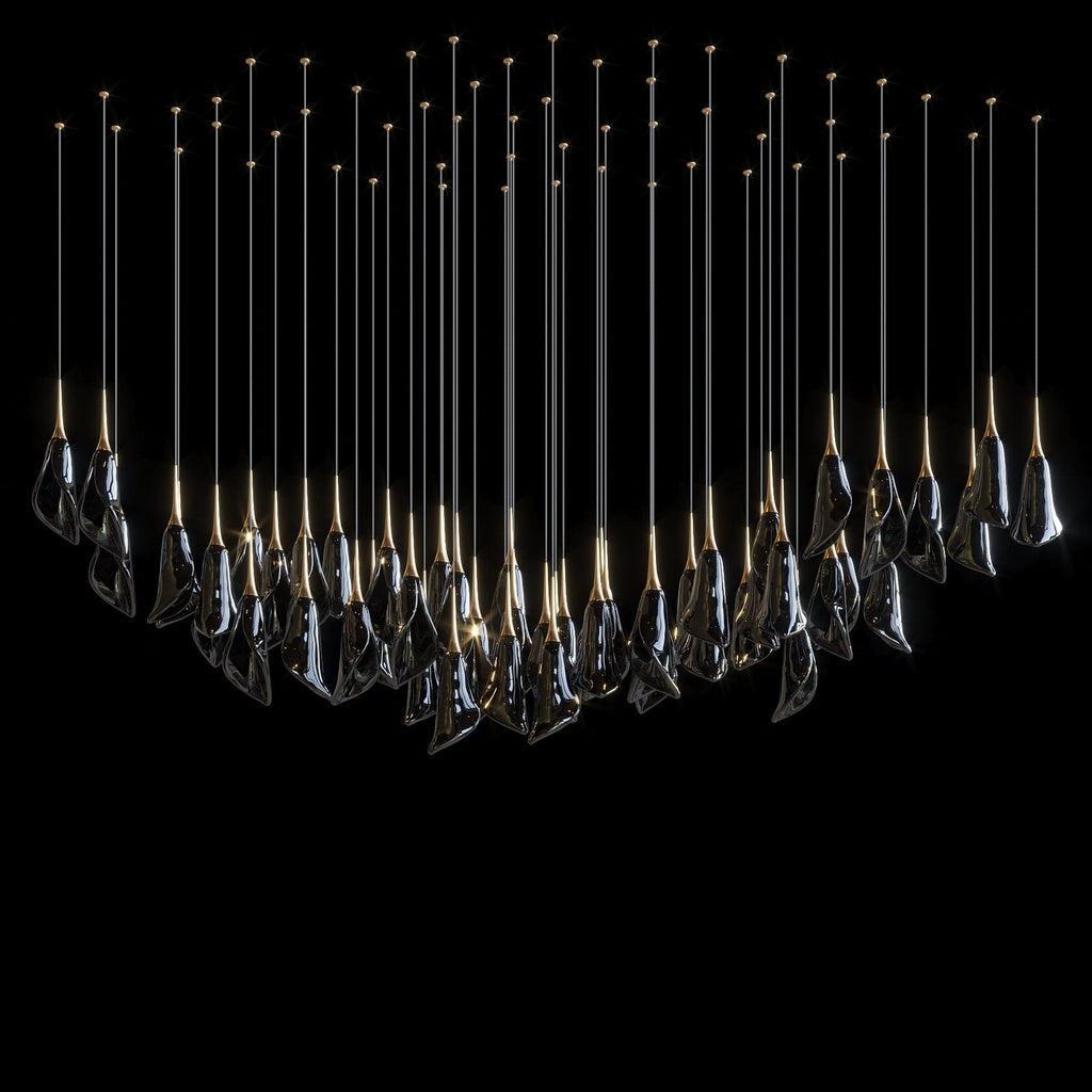 White Petal Drop Chandelier