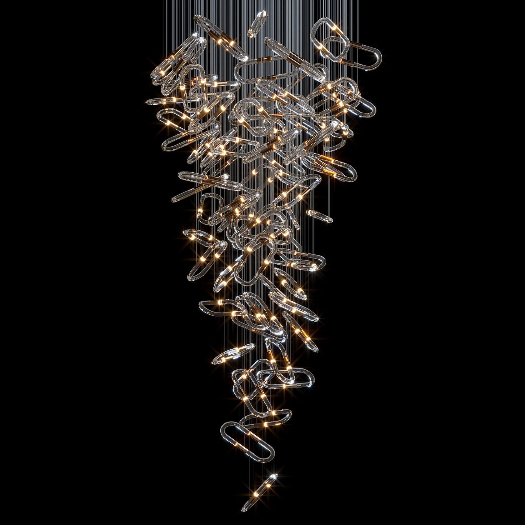 Glass Link Cascade Chandelier