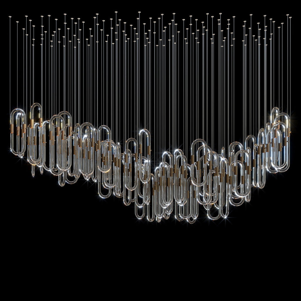 Glass Loop Waterfall Chandelier