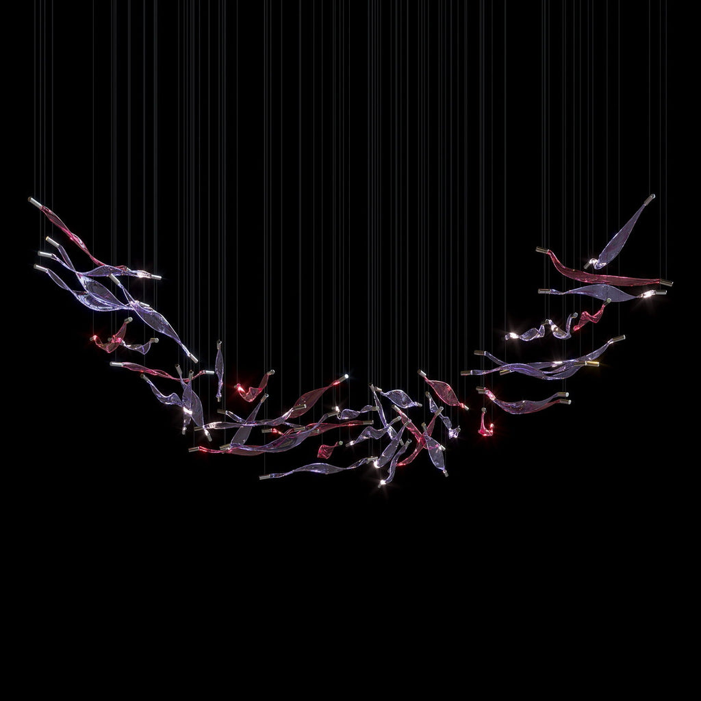 Blush Ribbon Wave Chandelier