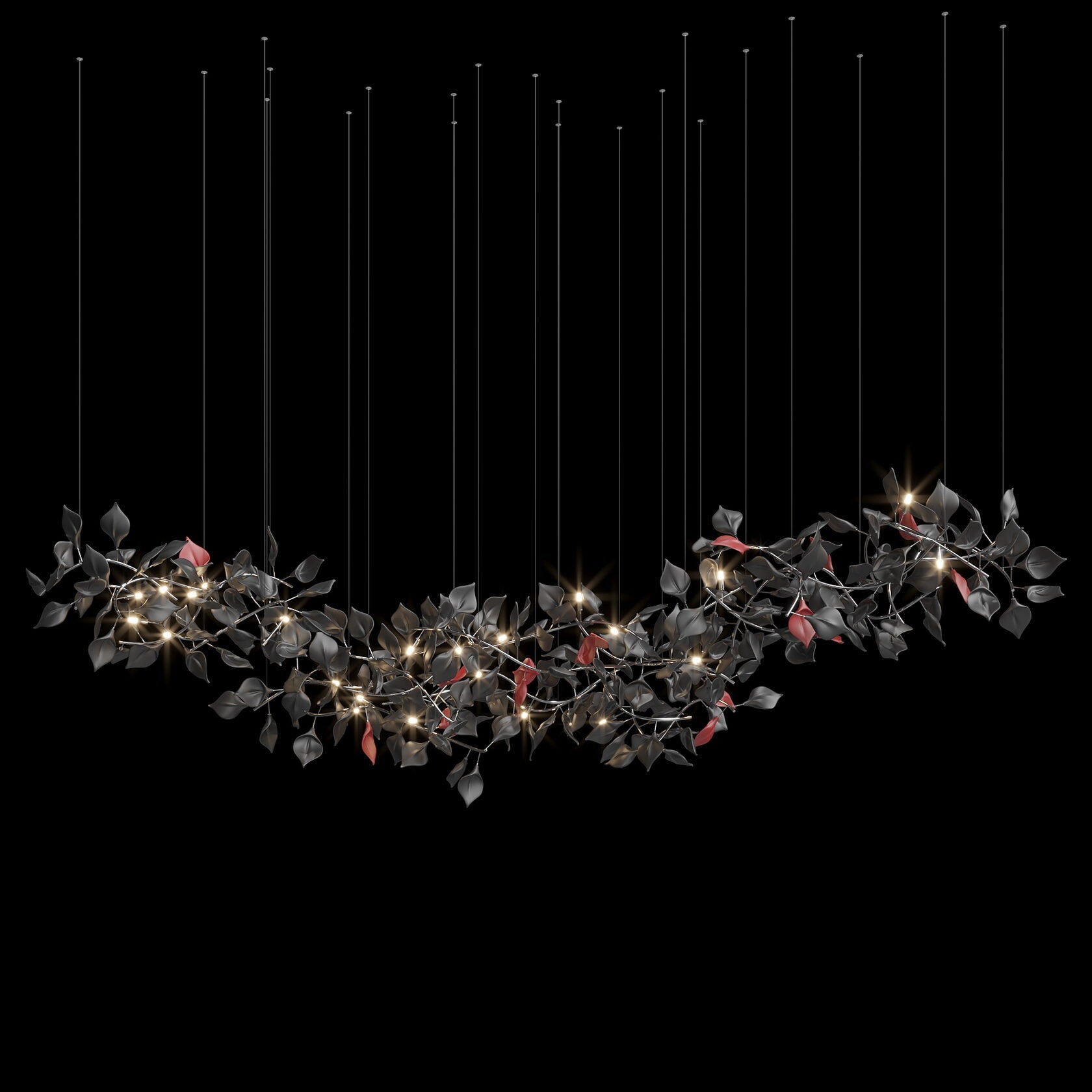 White Leaf Branch Chandelier