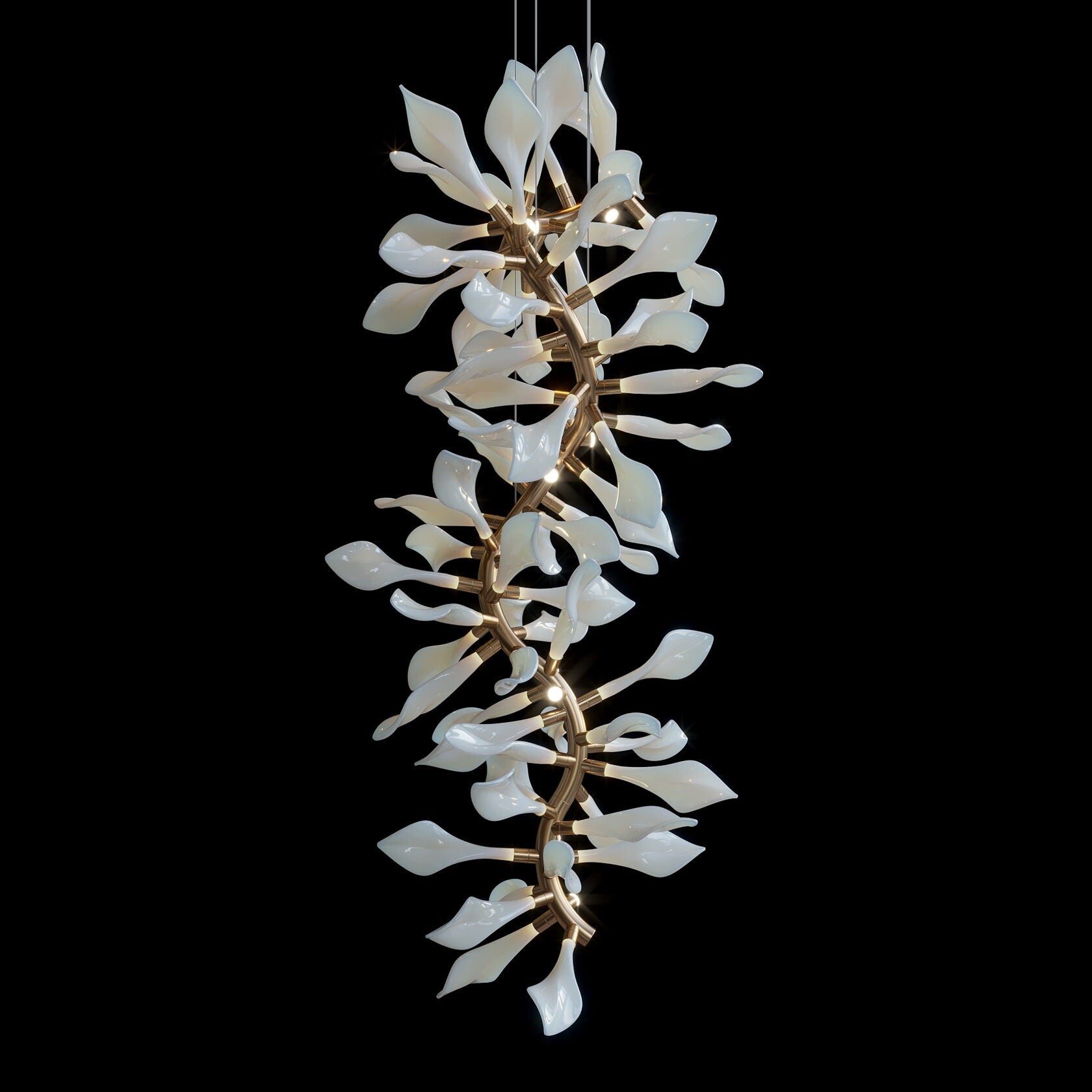 White Calla Orbit Chandelier