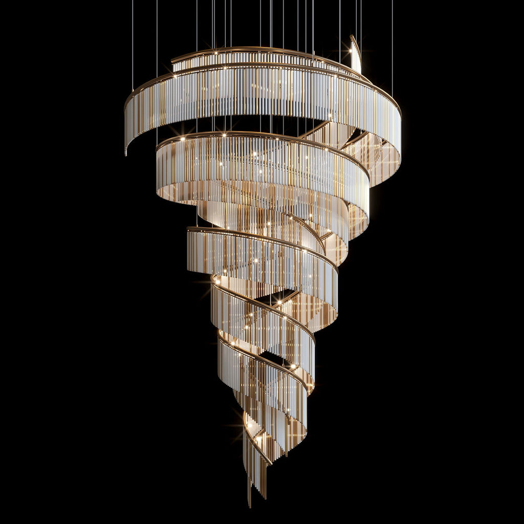 Crystal Spiral Halo Chandelier