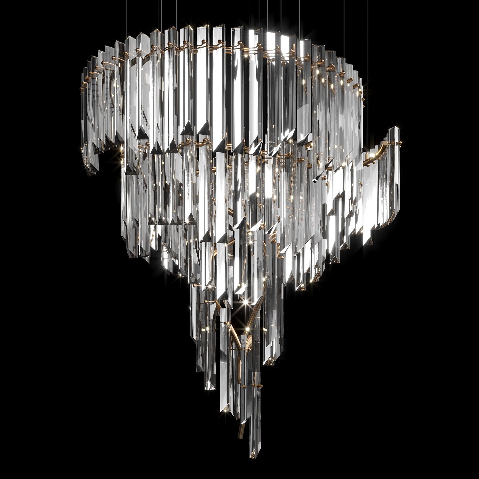 Crystal Prism Waterfall Chandelier