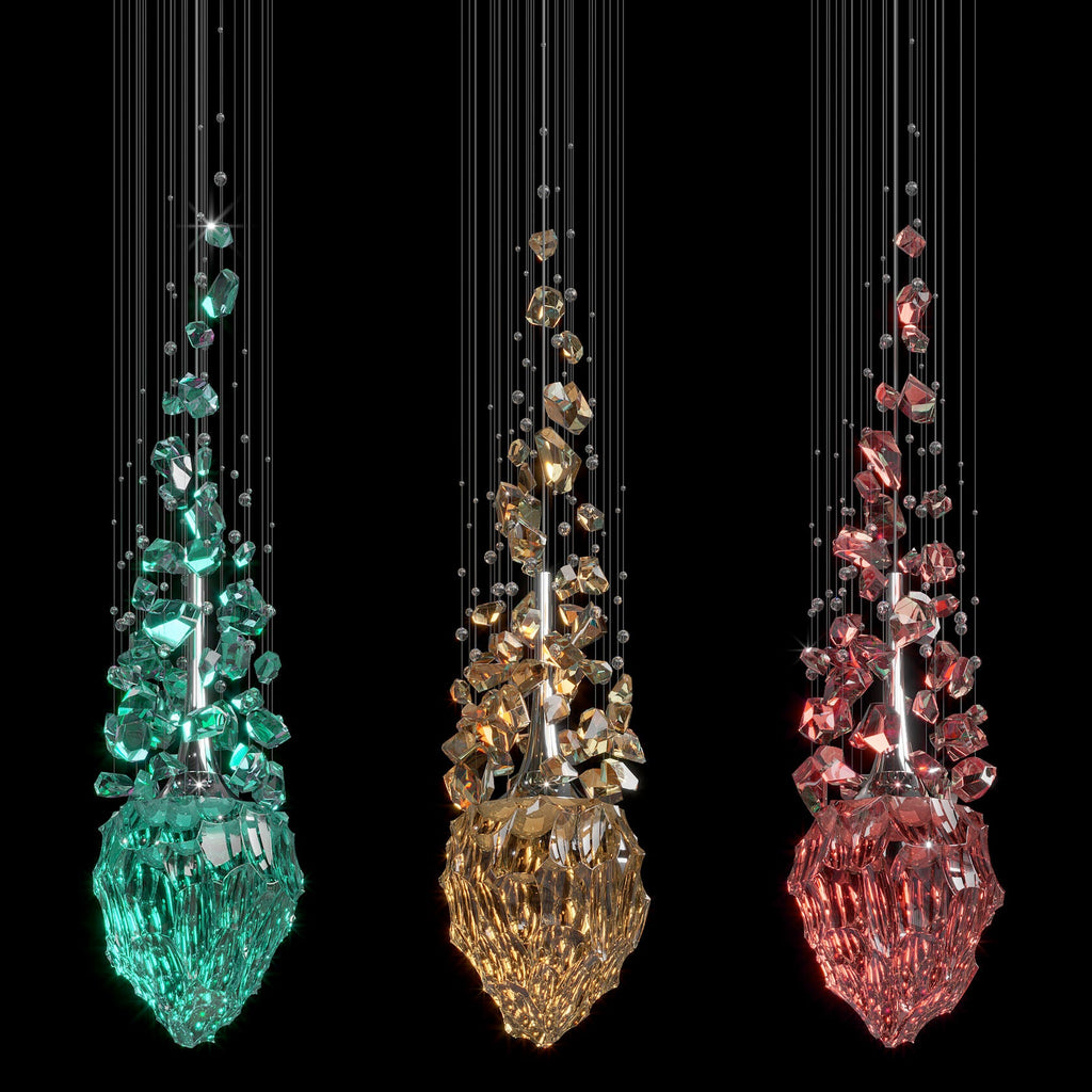 Amber Crystal Geyser Chandelier