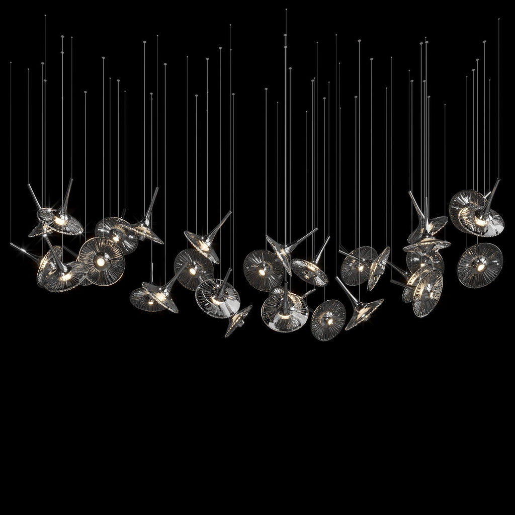 Smoke Saucer Cluster Chandelier
