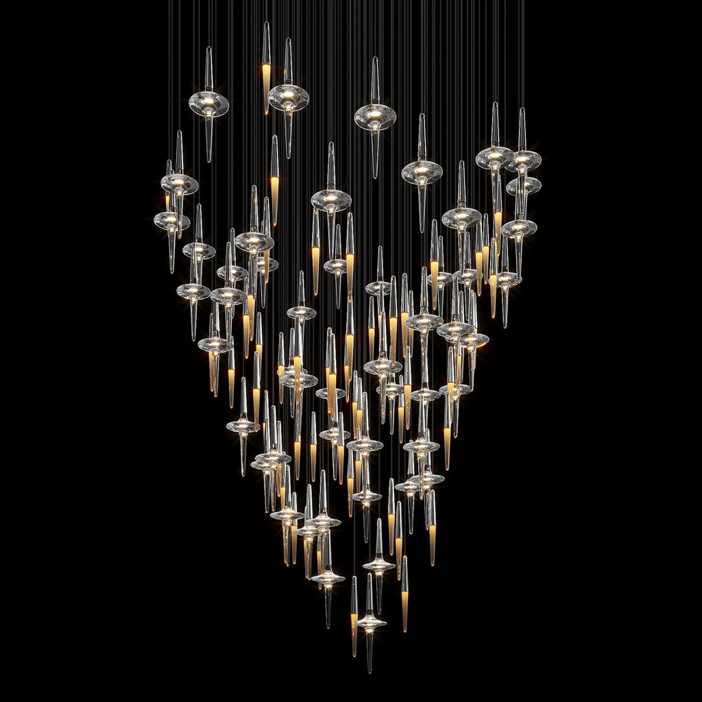 Crystal Icicle Saucer Chandelier
