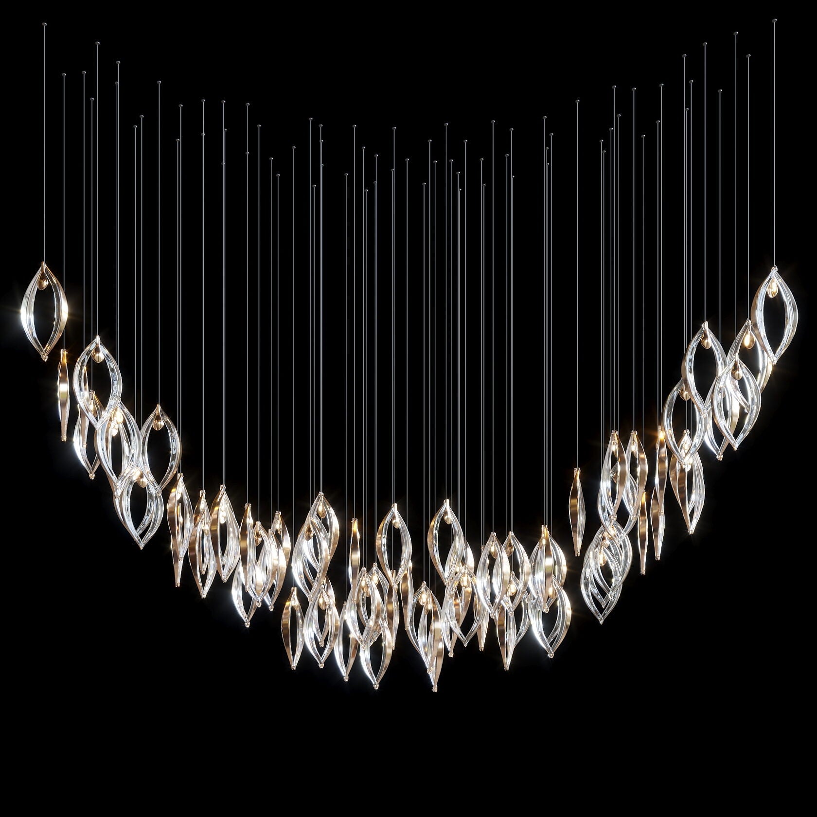 Crystal Petal Pod Chandelier