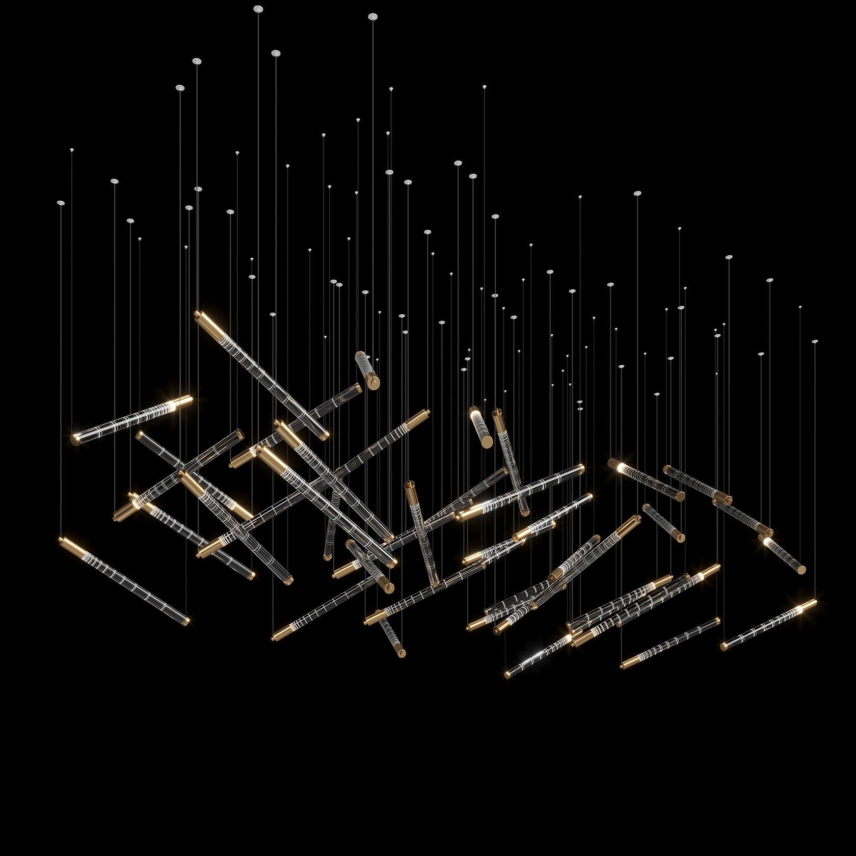 Linear Spark Scatter Chandelier
