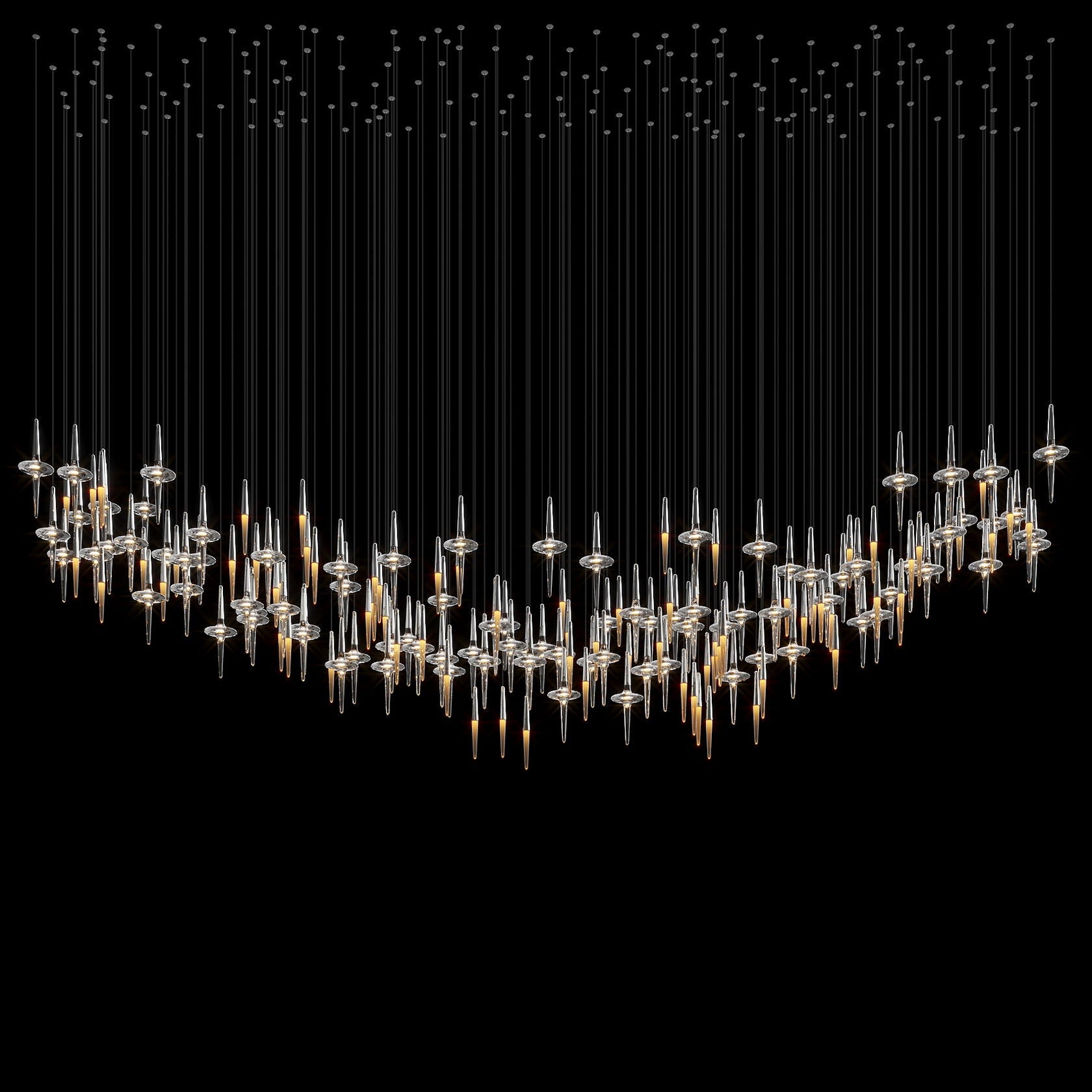 Crystal Icicle Saucer Chandelier