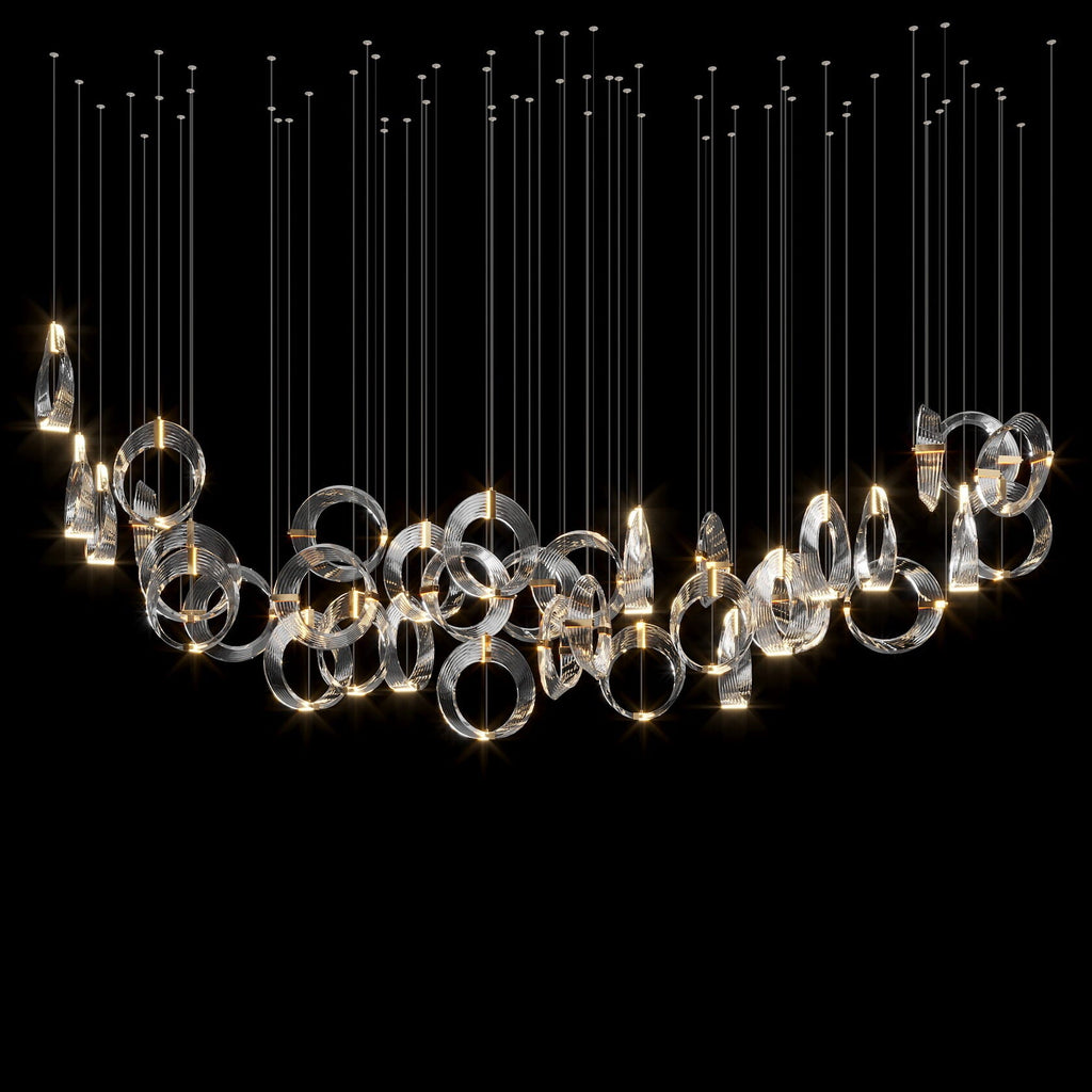 Crystal Crescent Cascade Chandelier