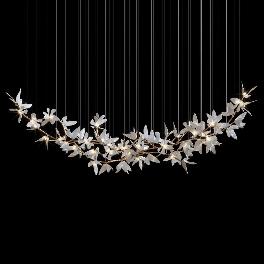 White Orchid Garland Chandelier