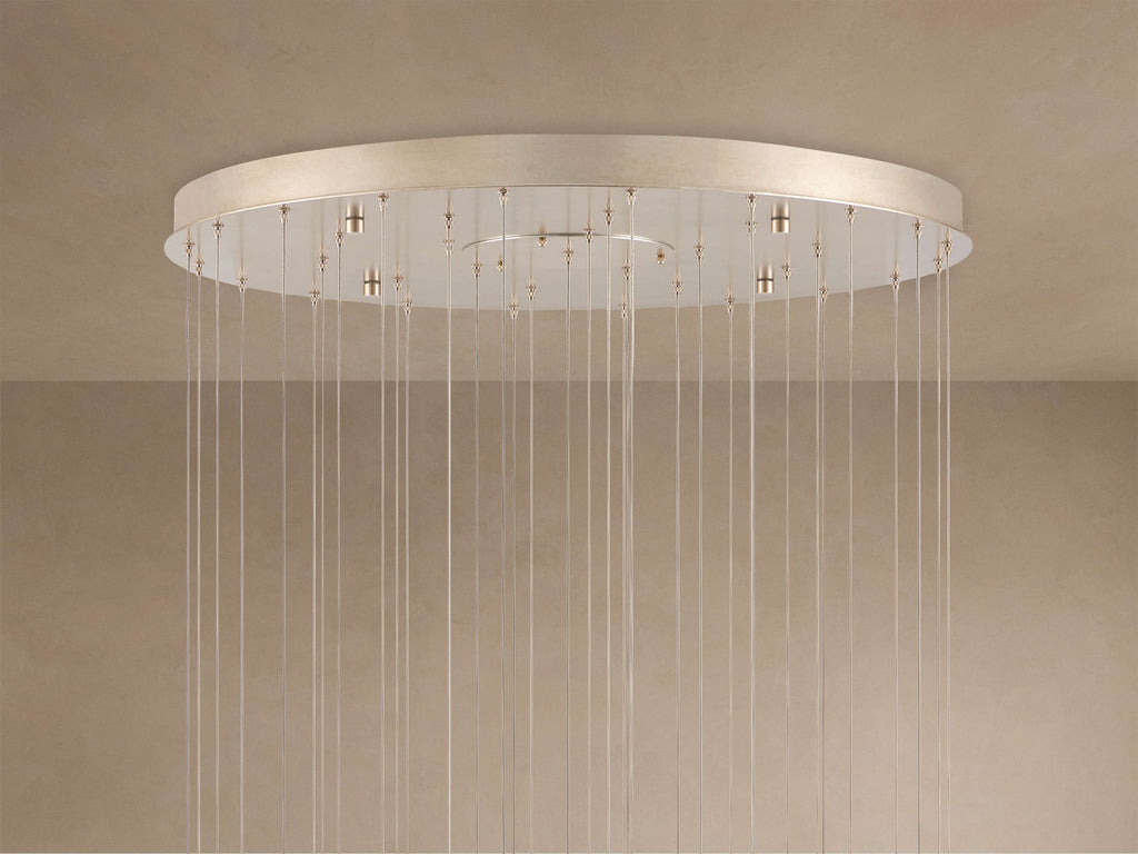 Edda Cascade Teardrop Mercury Glass Round Chandelier 23'' 35''D