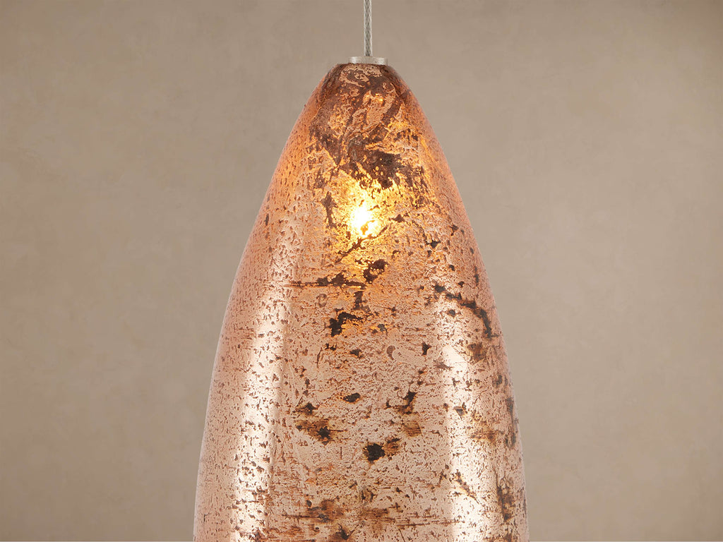 Edda Cascade Teardrop Mercury Glass Linear Chandelier 48'' 54''L