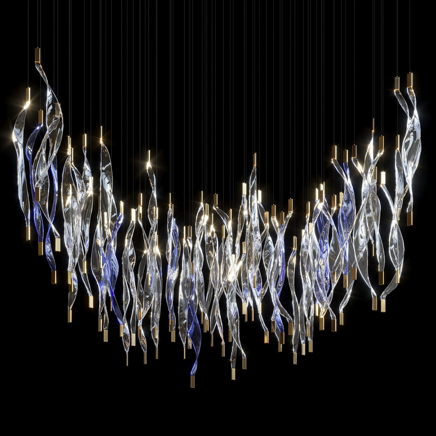 Crimson Flame Cascade Chandelier