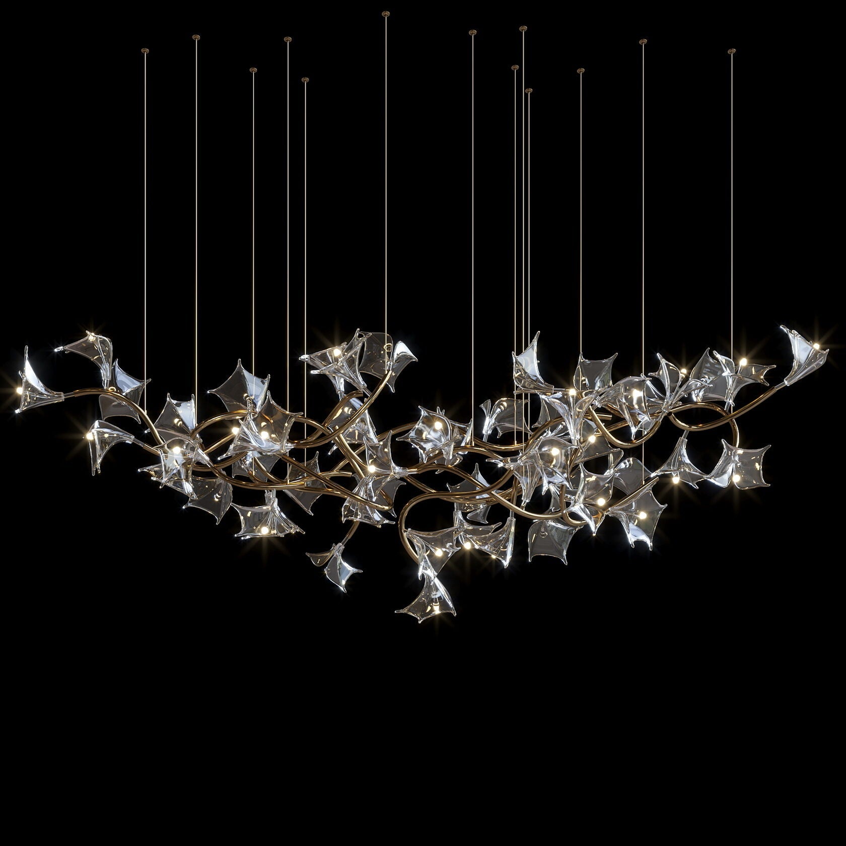 Monochrome Manta Vine Chandelier