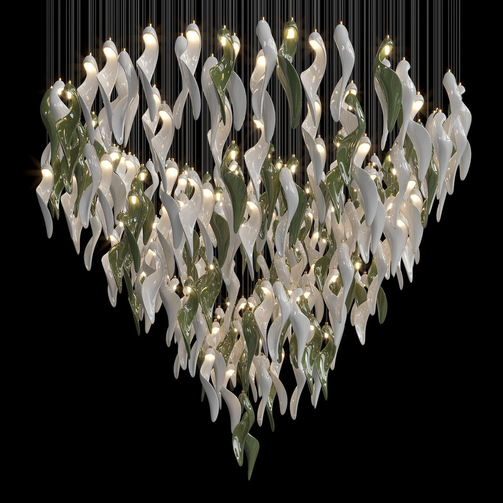 White Calla Bloom Chandelier