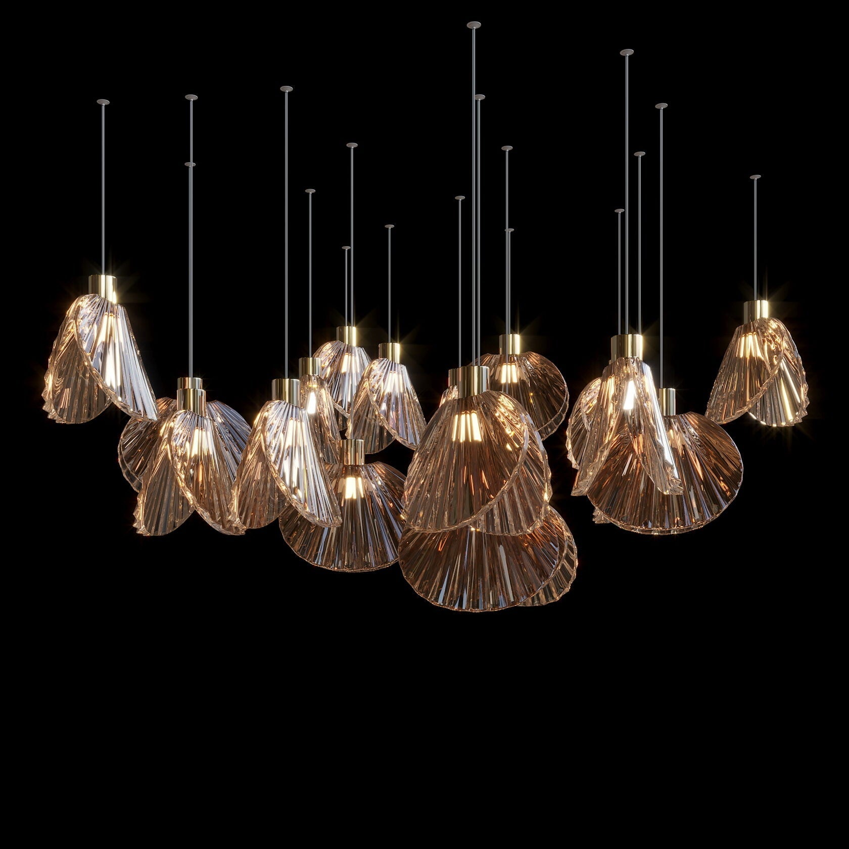 Crystal Shell Cluster Chandelier