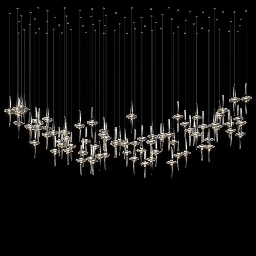 Crystal Icicle Saucer Chandelier