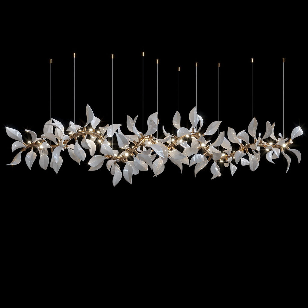 White Leaf Vine Chandelier