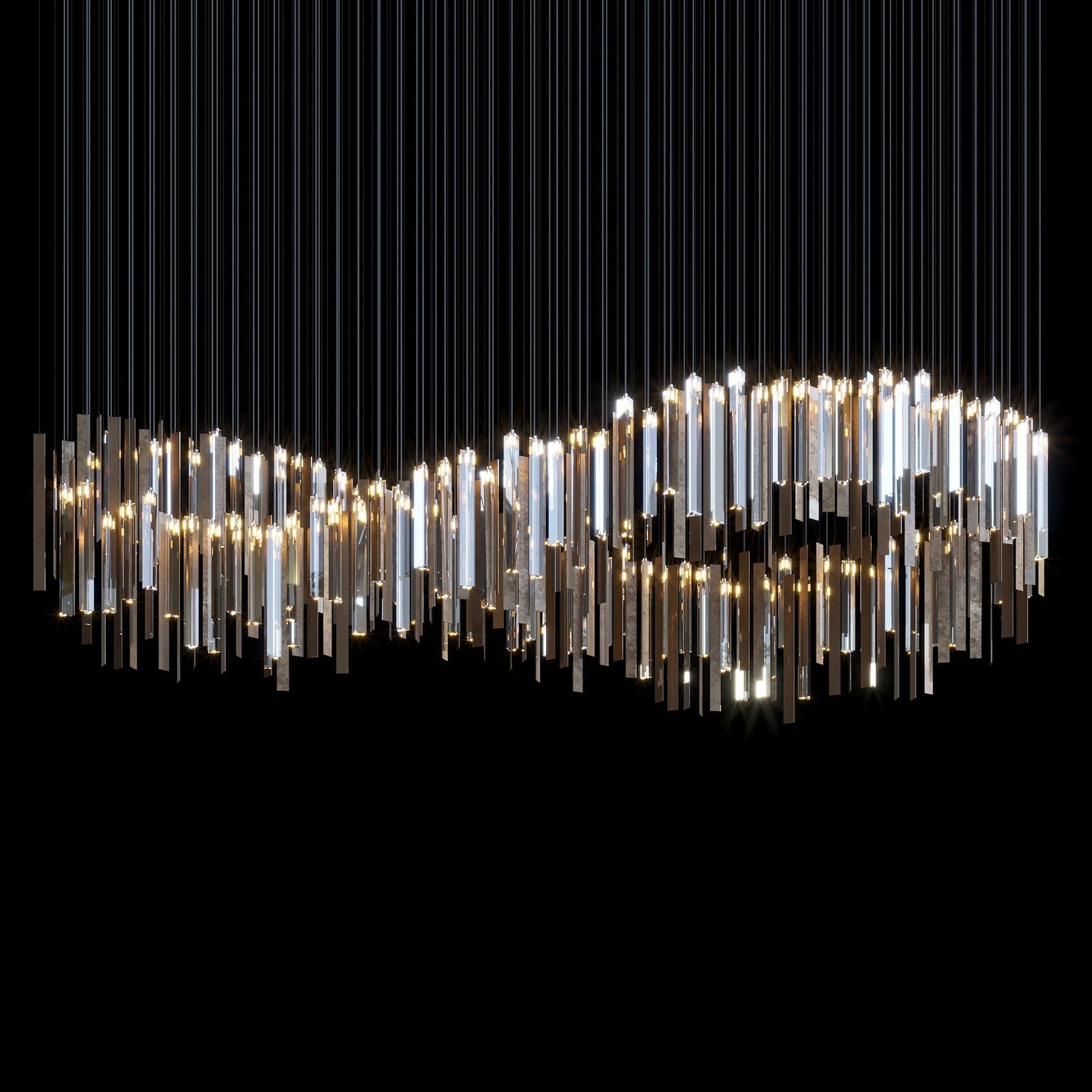 Crystal Ribbon Waterfall Chandelier