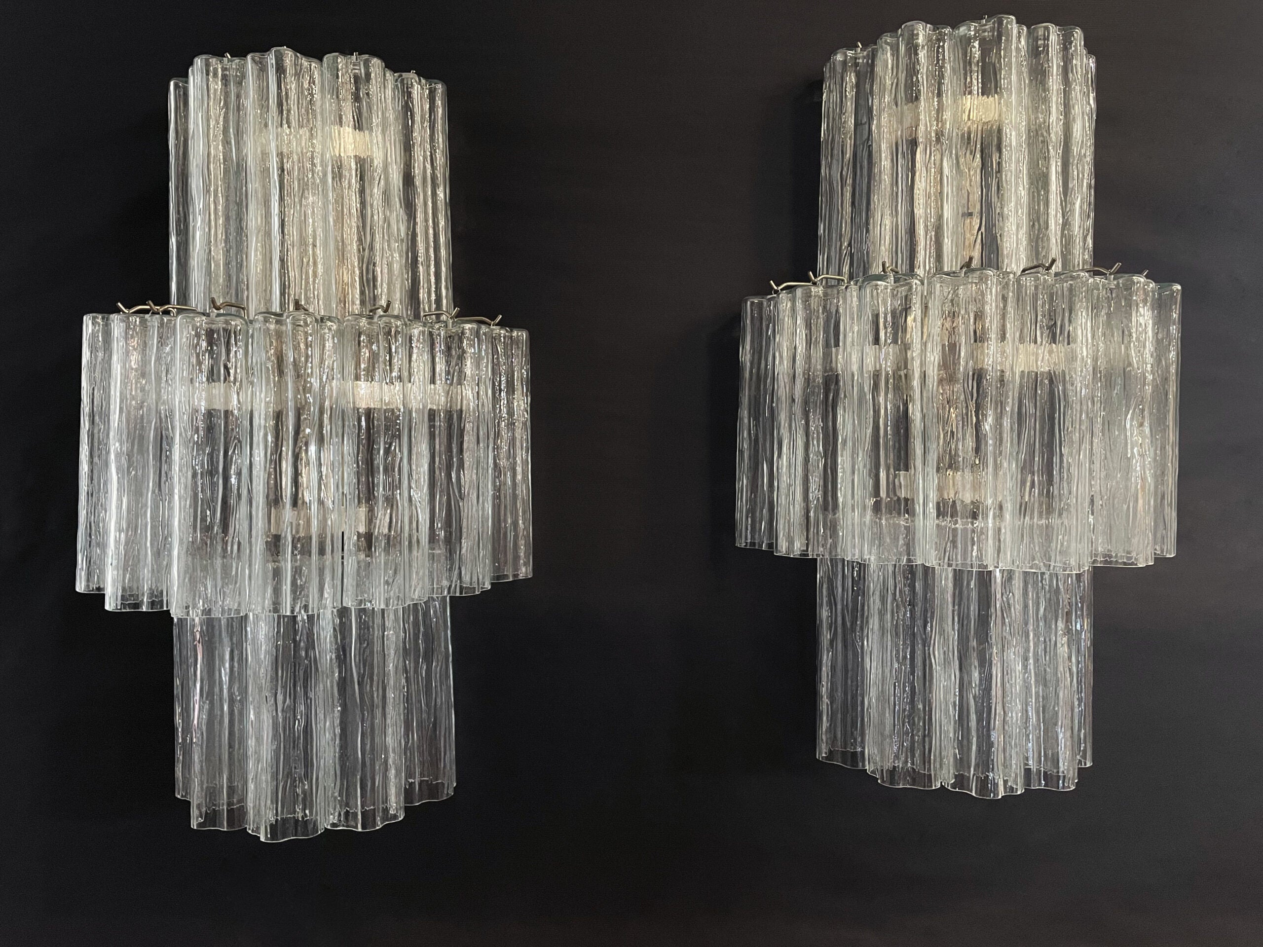 Murano Wall Lamp | 18 Clear Prism Glass | Set of 2