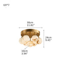 Alabaster Semi Flush Mount with Etched Opal Marble Shades