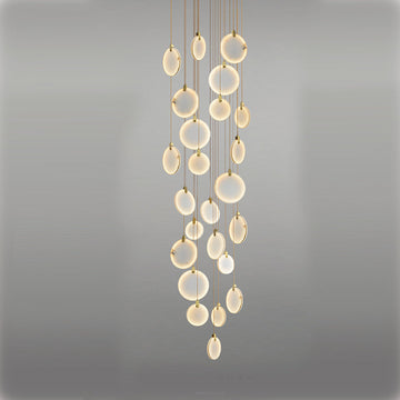 Queenie Alabaster Drop Long Round Chandelier by Bling Lighting Studio