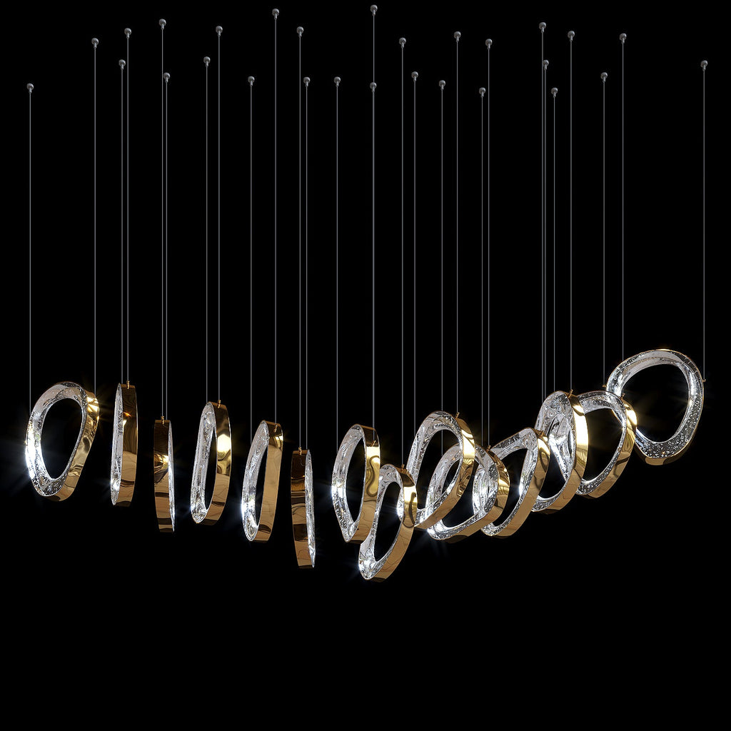 Gold Crystal Loop Chandelier