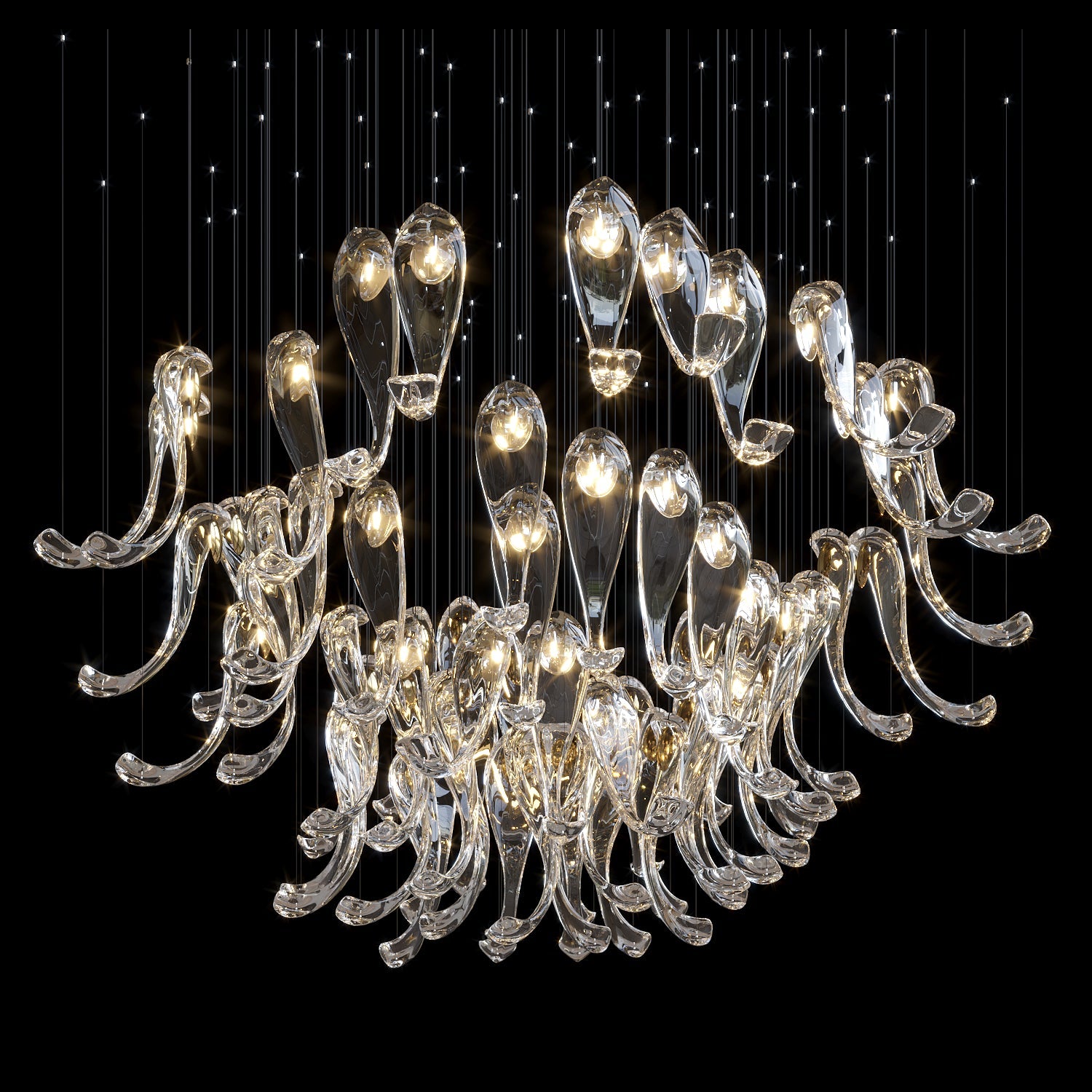 Clear Tendril Pond Chandelier