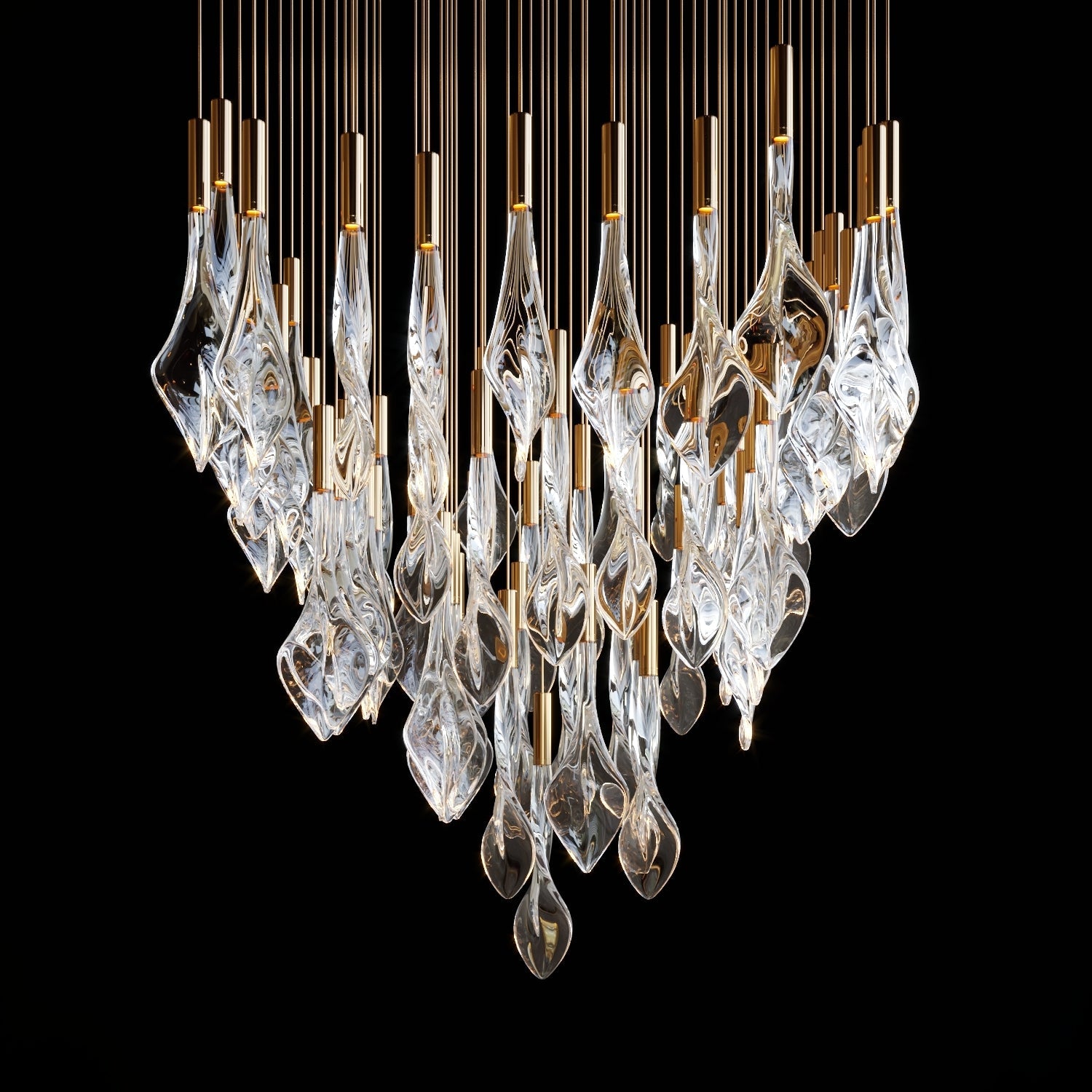 Crystal Flame Rain Chandelier