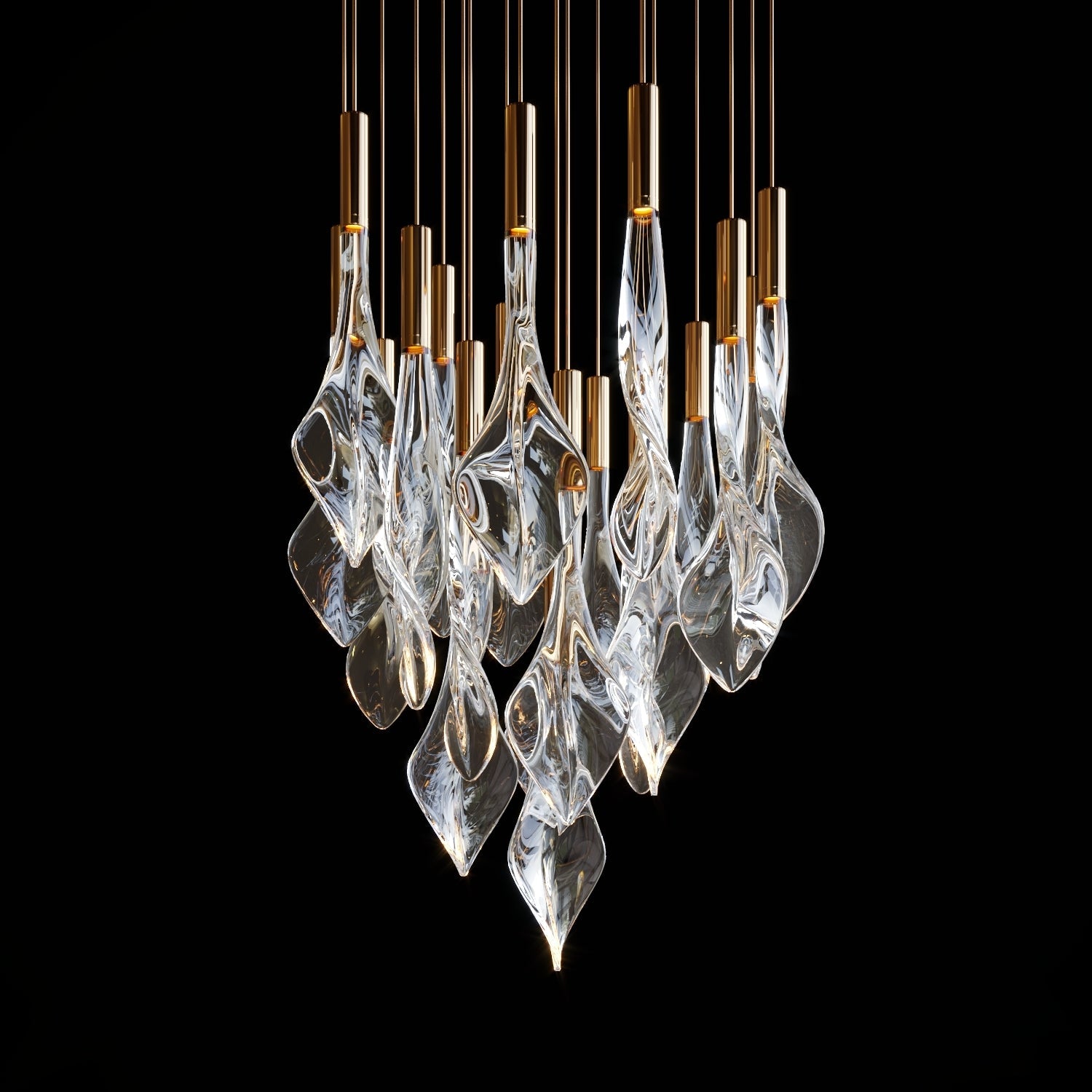 Crystal Flame Rain Chandelier