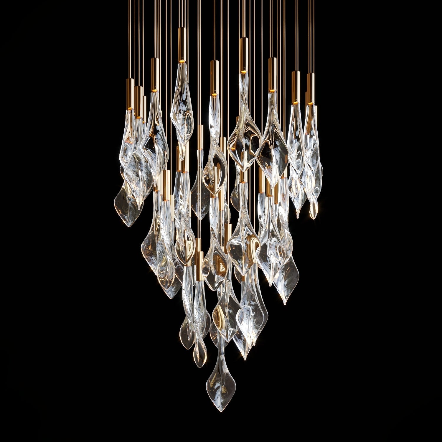 Crystal Flame Rain Chandelier