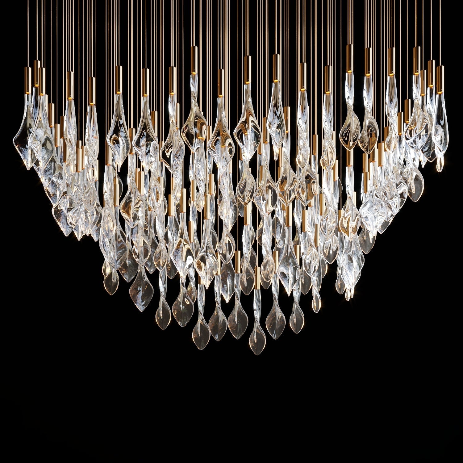Crystal Flame Rain Chandelier