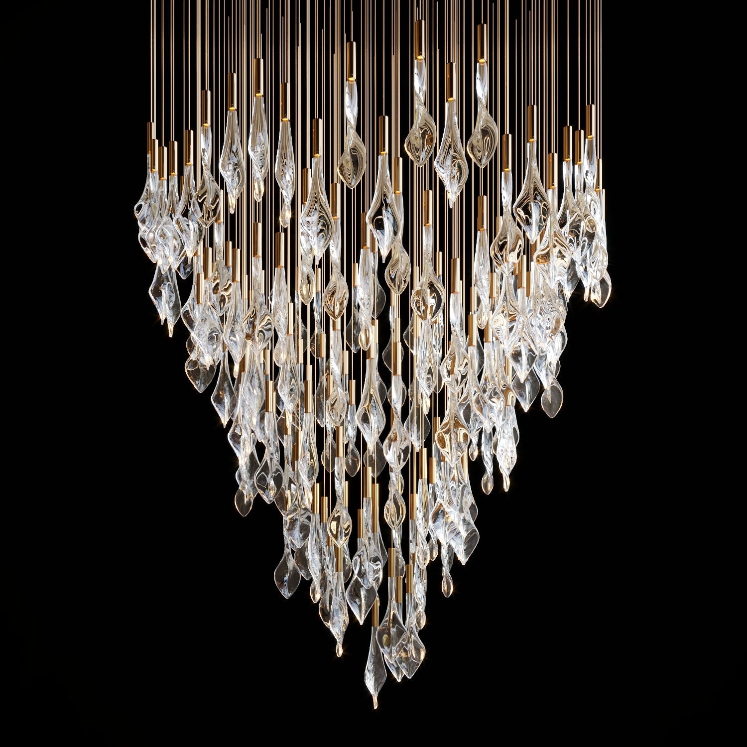 Crystal Flame Rain Chandelier