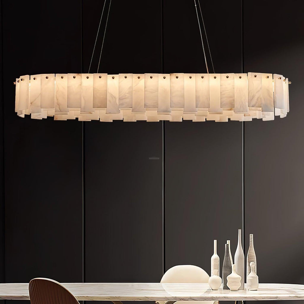 Halos Alabaster Round/Square Chandelier by Bling Lighting Studio