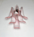 Murano Wall Lamp | 6 Pink Lattimo Petal Glass | Set of 2