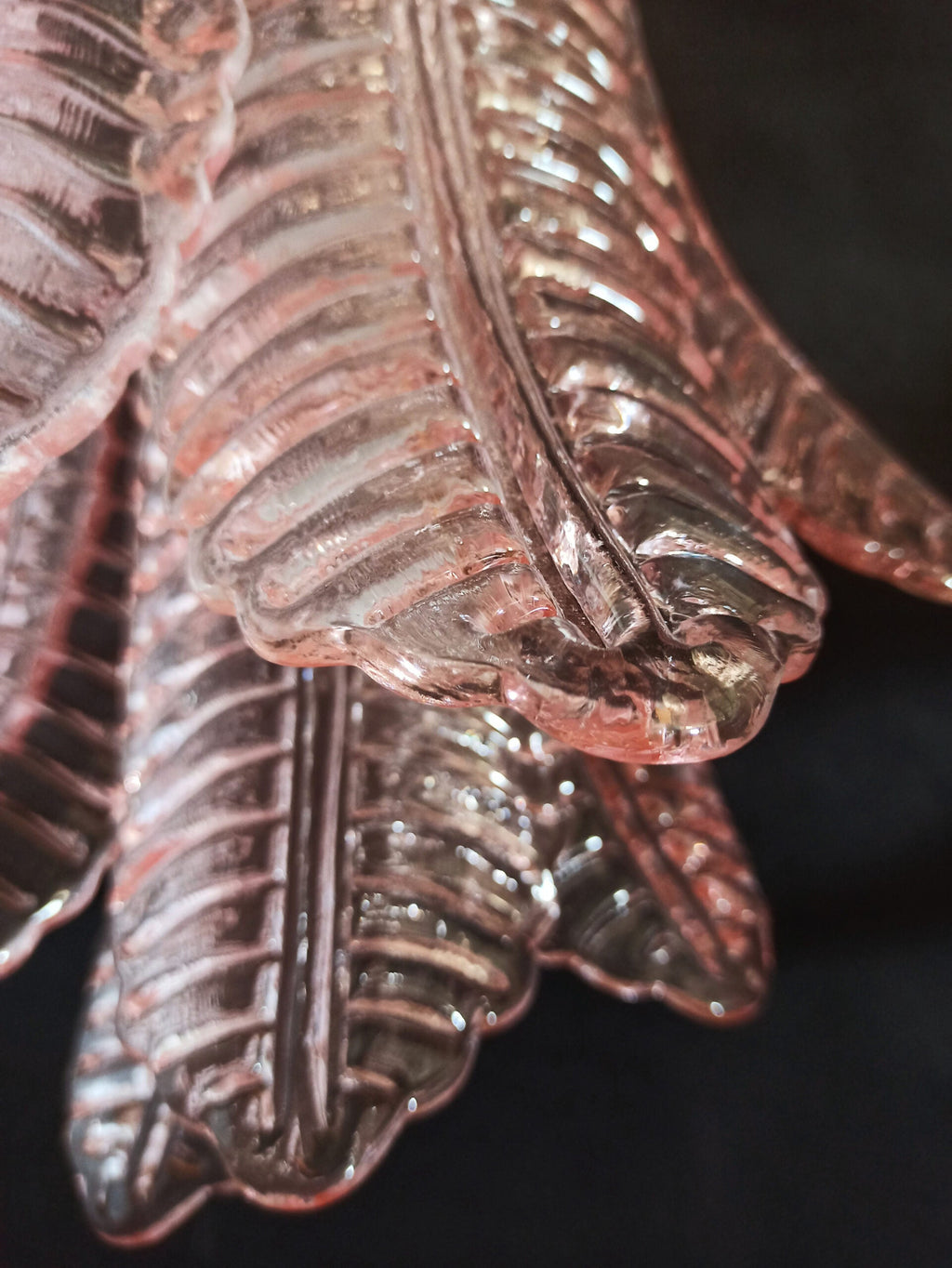 Murano Wall Lamp | 10 Pink Felci Glass | Set of 2