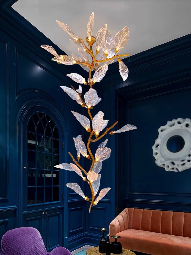 Creative Bionic Resin Leaves Chandelier for Living Room/Dining Room/Staircase by Bling Lighting Studio
