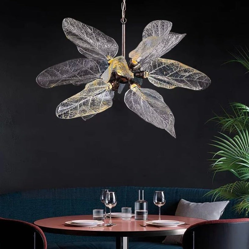 Creative Bionic Resin Leaves Chandelier for Living Room/Dining Room/Staircase by Bling Lighting Studio