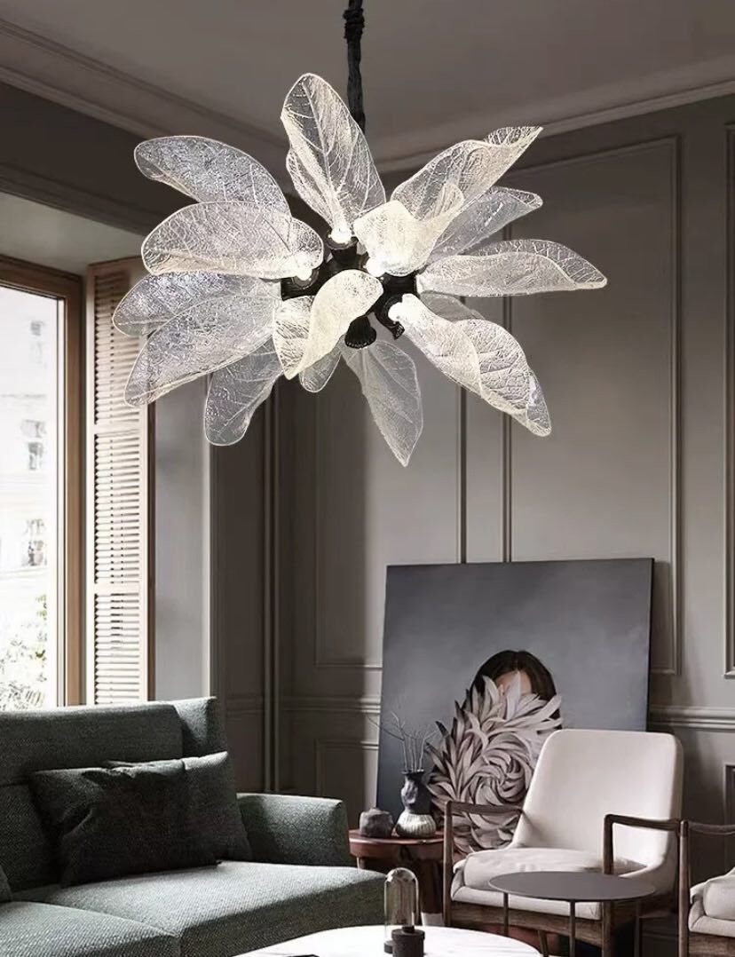 Creative Bionic Resin Leaves Chandelier for Living Room/Dining Room/Staircase by Bling Lighting Studio